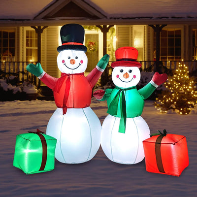 5 Ft Christmas Inflatable Snowman,Christmas Decorations Inflatables Snowmen with Package Box Build-In LED Lights, Blow up Party Decor for Indoor Outdoor Home Yard Garden Lawn Xmas Decorations