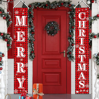 Christmas Banner for Christmas Party Decorations (72 Inch, Red)